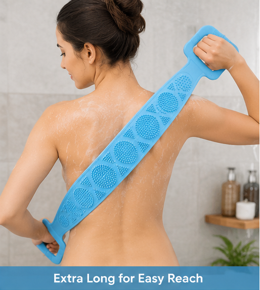 Long Silicone Body Back Scrubber Belt For Bath