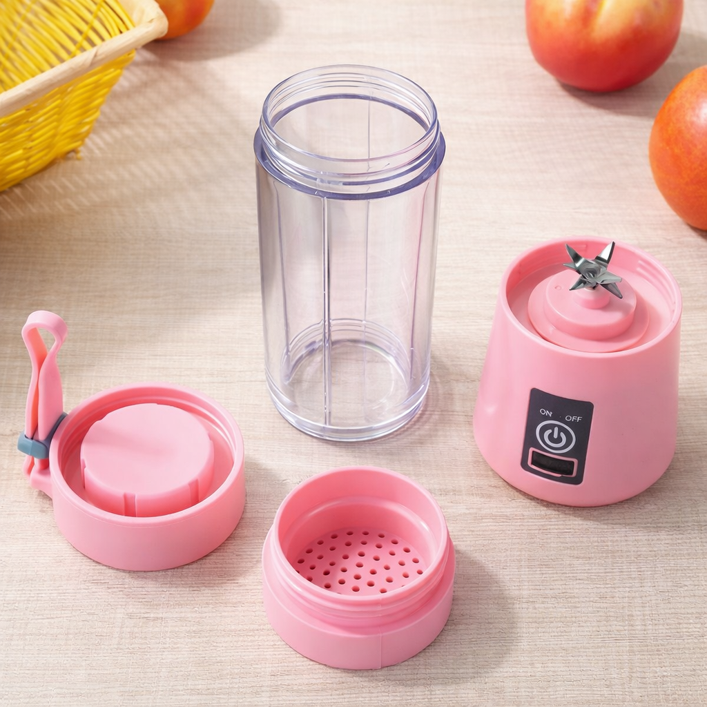 Portable USB Electric Juicer – 6-Blades Protein Shaker Blender Cup (380 ML)