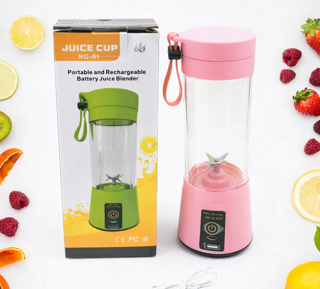 Portable USB Electric Juicer – 6-Blades Protein Shaker Blender Cup (380 ML)