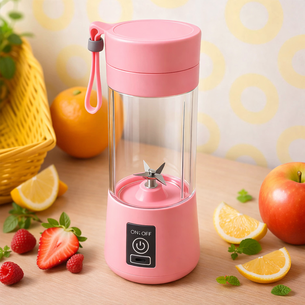 Portable USB Electric Juicer – 6-Blades Protein Shaker Blender Cup (380 ML)