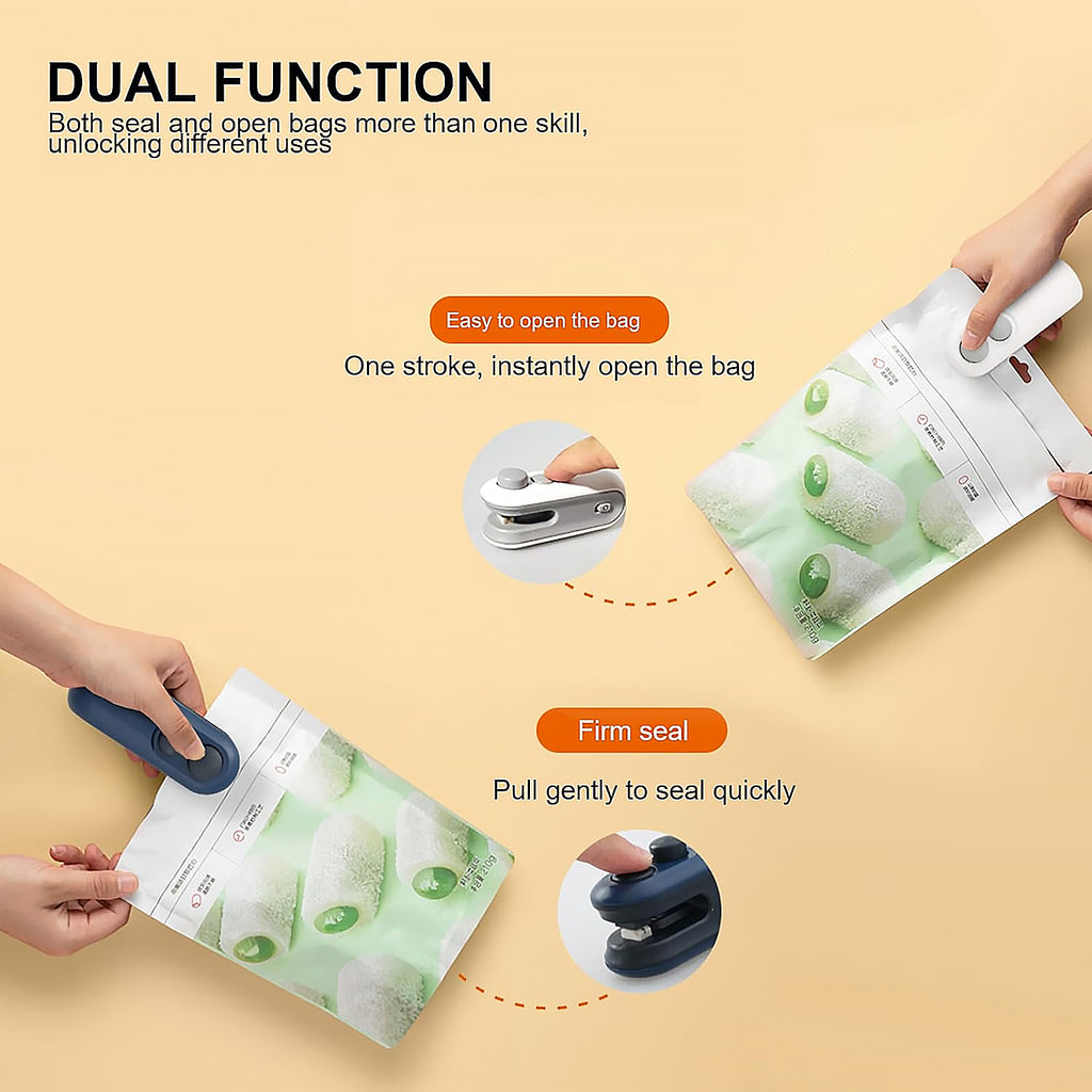 17865 Mini Bag Sealer 2 In 1 Seal  Cutter Heat Sealers Type-c Usb Charging Portable Bag Reseller Handle Food Sealer Sealing Machine For Food Storage Plastic Bags Snacks Keep Food Fresh