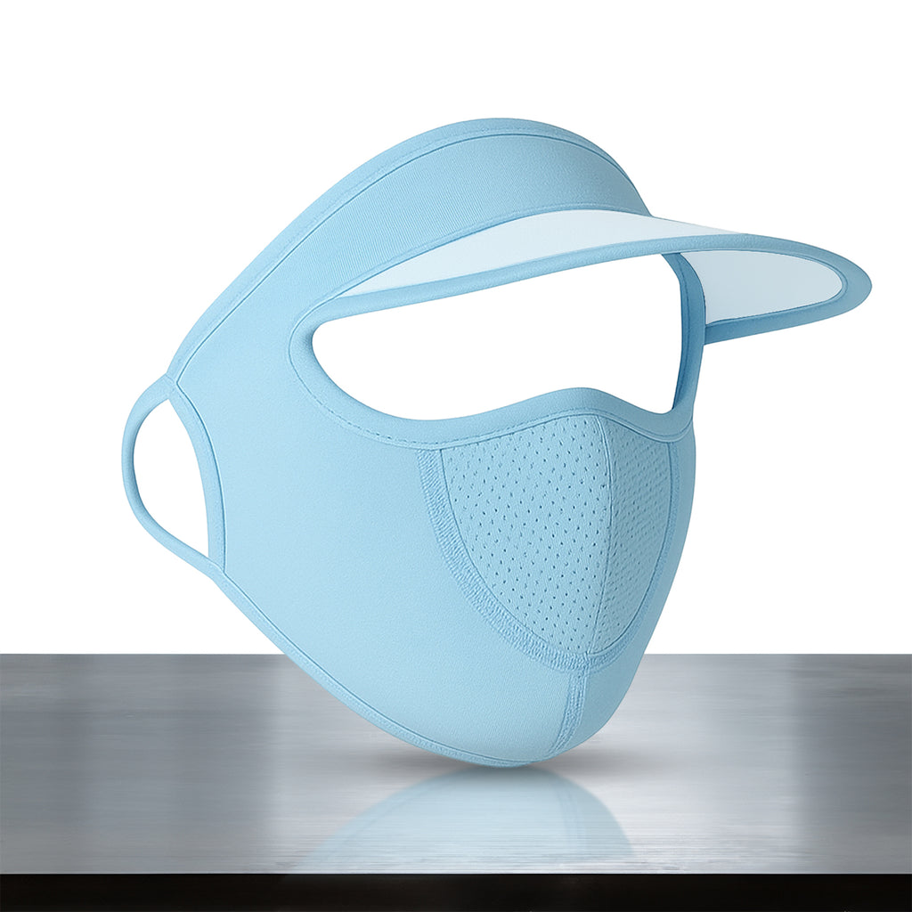 Womens Full Face Uv Protection Cap With Built-in Mask And Wide Brim Visor  Breathable (1 Pc)