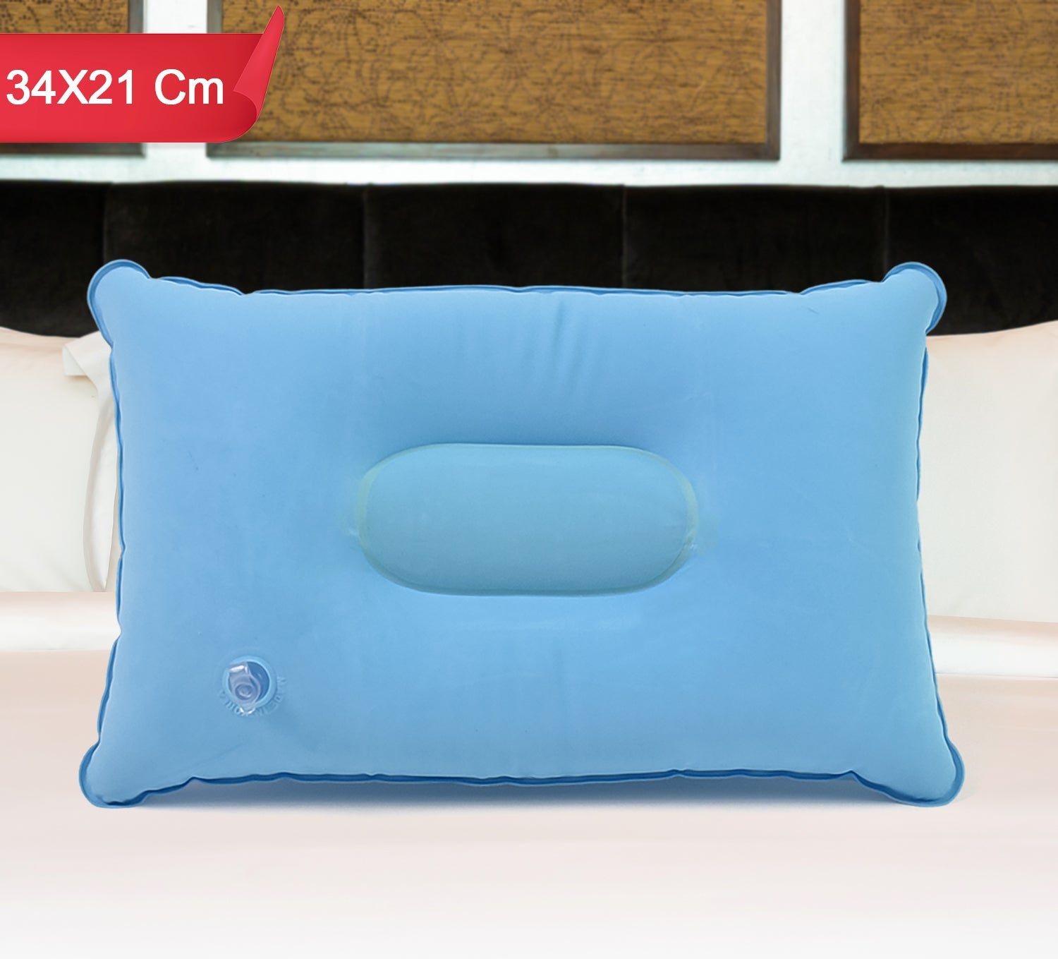 Comfortable Inflating Travel Pillow (3421 Cm  1 Pc  Mix Color)