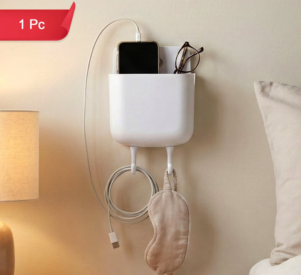 Multi-purpose Plastic Wall Mounted Mobile Charging Holder (1 Pc)