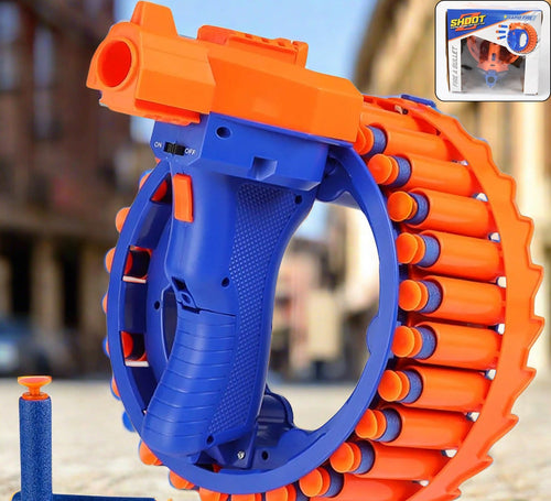 17921 Amazing Toy Gun Electric Gun For Children 28 Soft Bullets For Youth Safety Childrens Electric Hand Ring Wheel Soft Bullet Gun Gift Toys