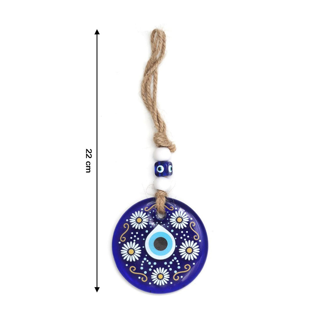 Decorative Evil Eye Wall Hanging Nazar Protector Charm With Beads Wind Chime (1 Pc)