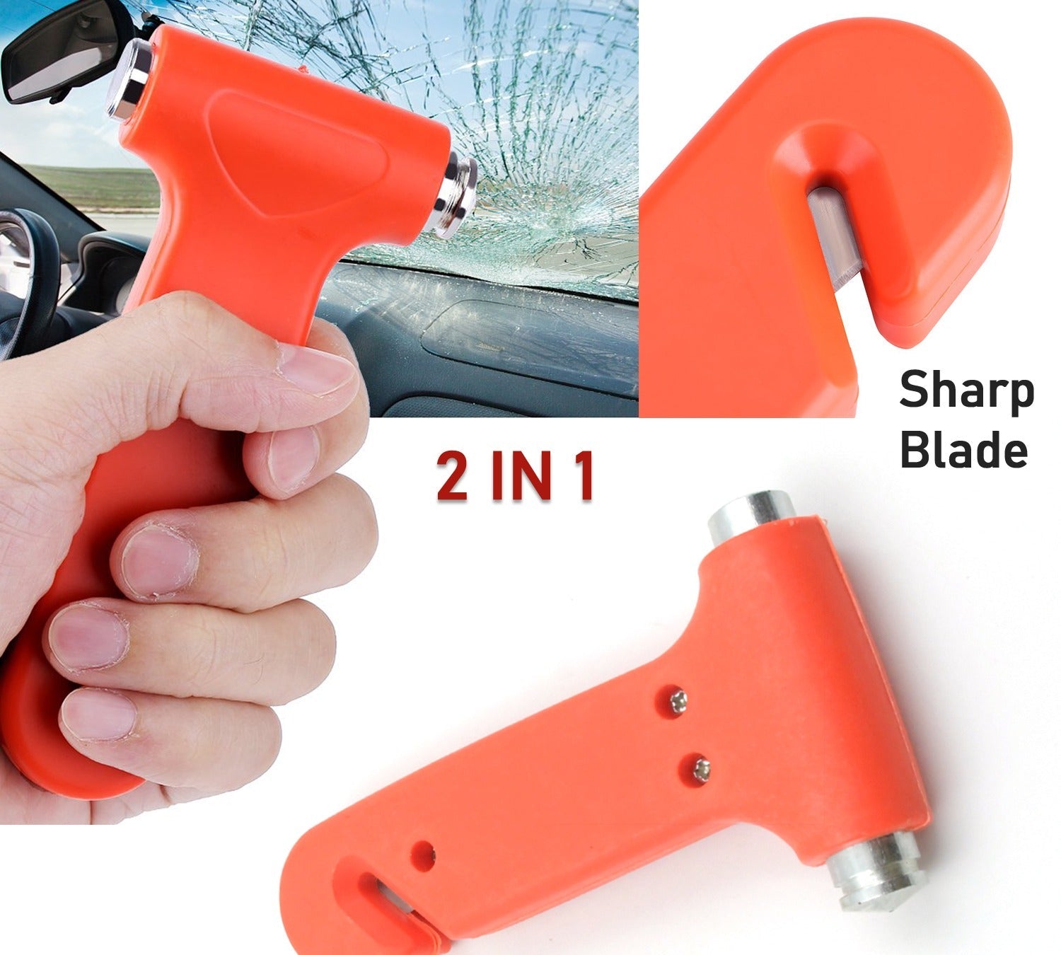 9393 Car Safety Hammeremergency And Rescue Toolcar Window Breaker And Seatbelt Cuttersafety Hammer Emergency Rescue Toolcar Window Breaking Seat Belt Cutter (1 Pc)