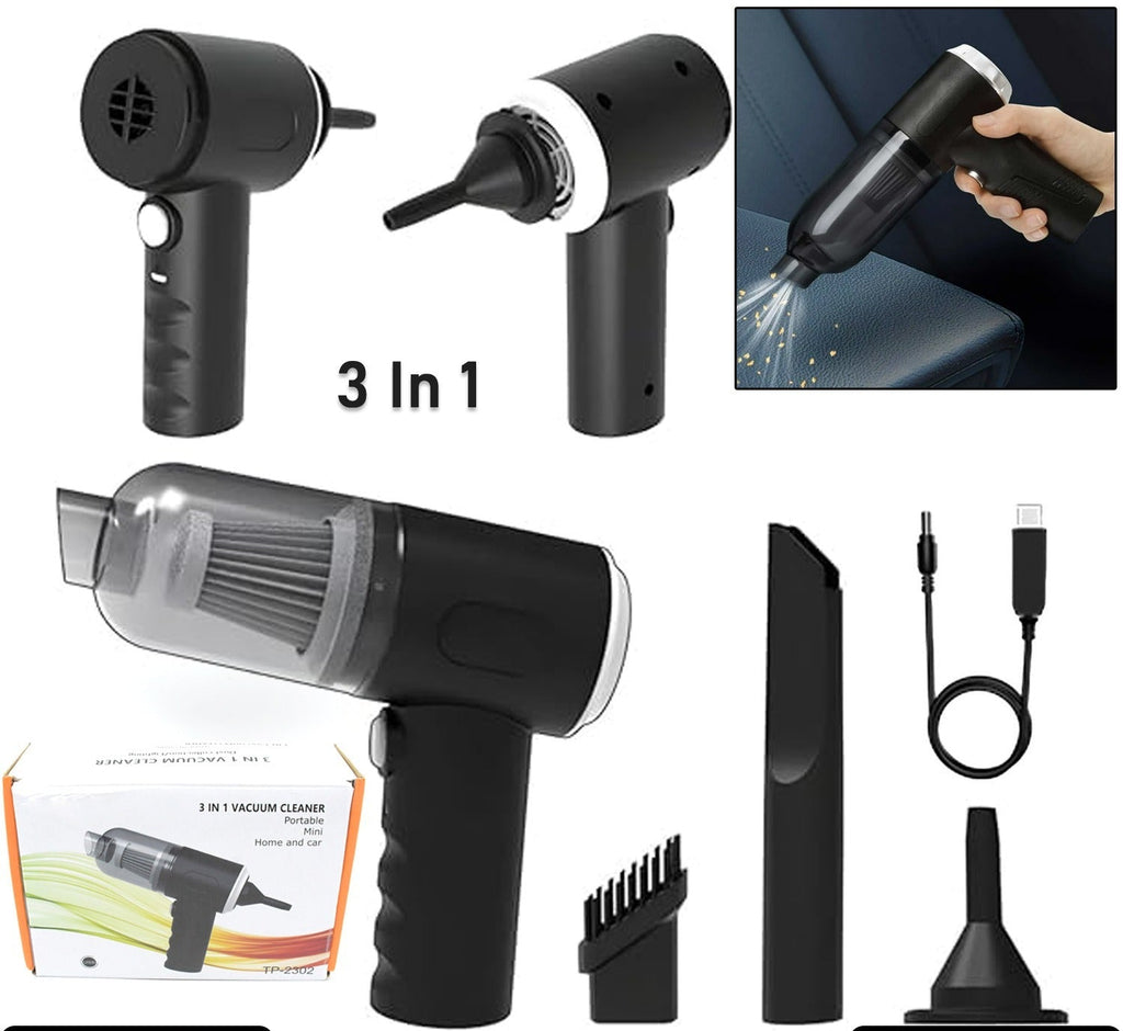 7394 3 In 1 Car Mini Vacuum Cleaner With Blower Wireless Portable Rechargeable Handheld High Power Suction Vacuum Cleaning Machine For Home Car Computer Keyboard Cordless Air Blowing Dusting
